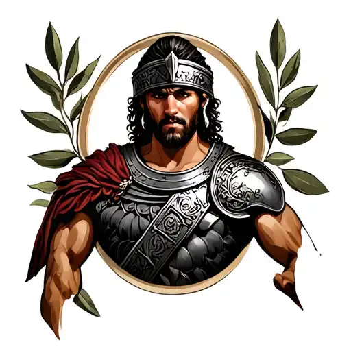 Roman Gladiator With Olive Branch Frame