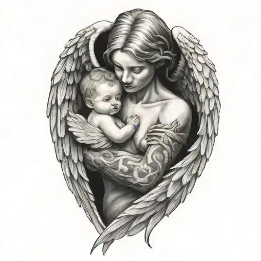 Angel Baby Girl With Dad Memorial