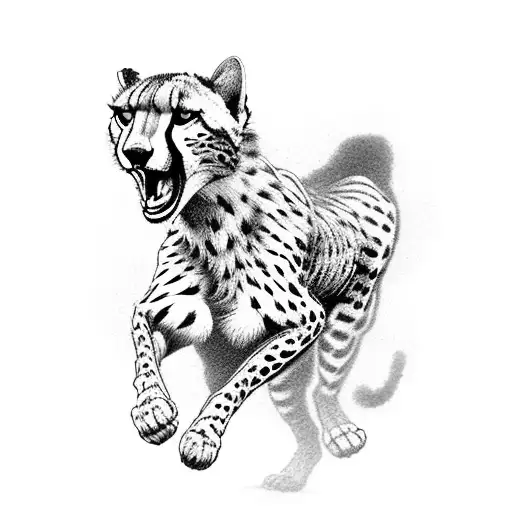 A Majestic Cheetah Running Through A Lush Forest