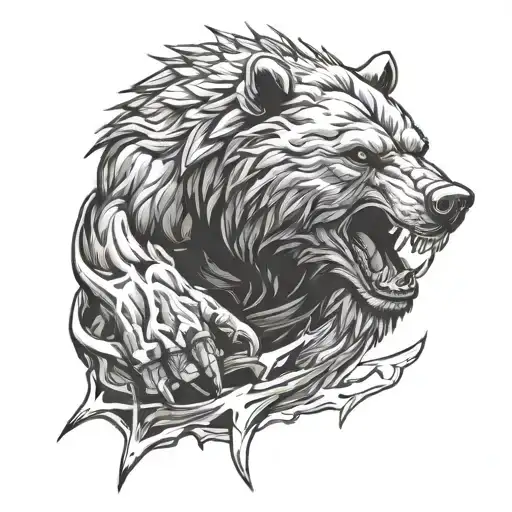 Berserker Fighting Bear Head