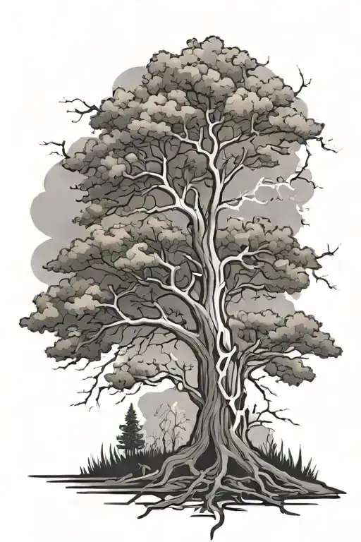 Lightning Bolt Hitting Tree