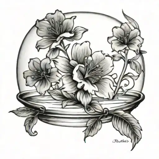 Small Simple Minamilist December Birth Flower Inside Glass Cage