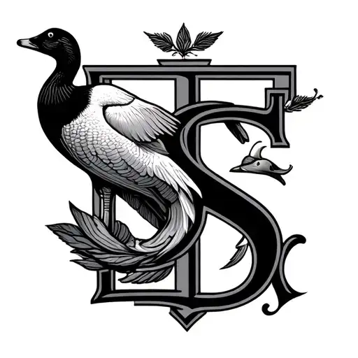 Pretty Emblem Using The Letters S And C And S And A Goose