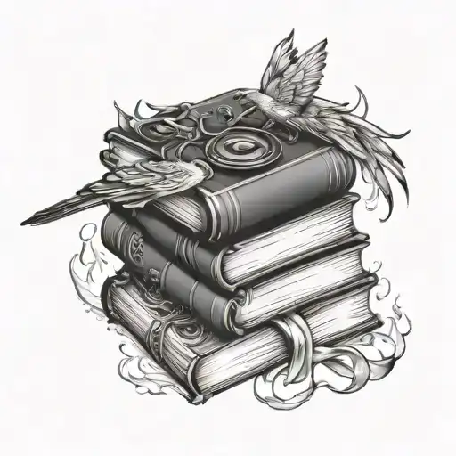 Book Stack On Fire Key Buttons Nightingale Kite