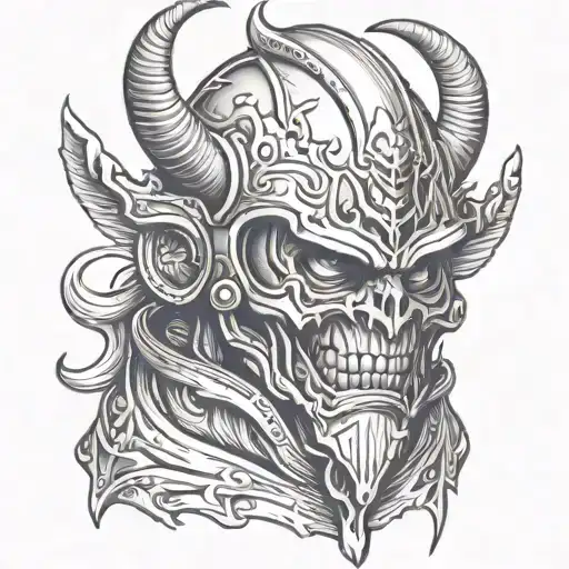 Demon Wearing A Helmet