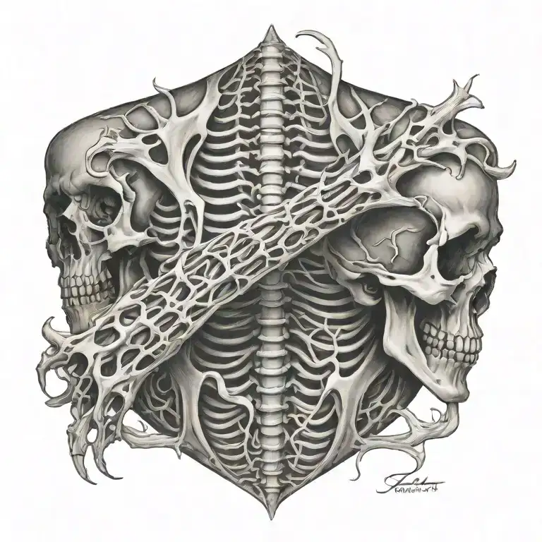 Spine Tattoo Bones
