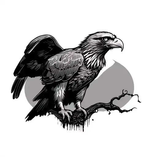 Haunted Eagle Perched On Top