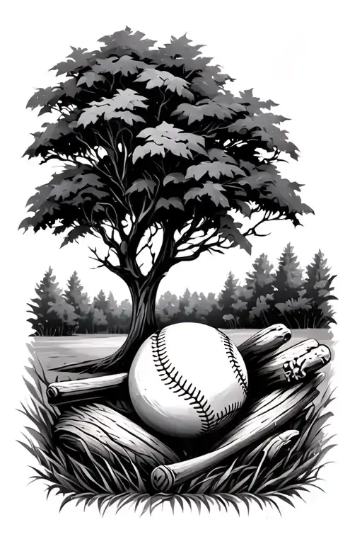 Baseball Nature Scene