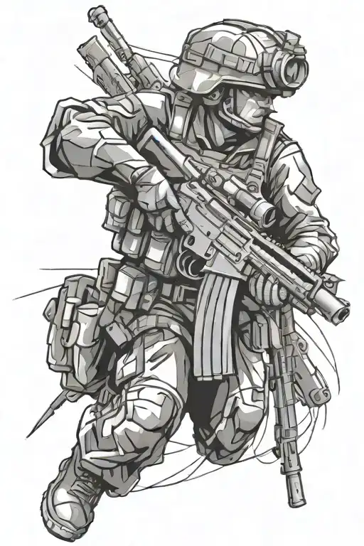 Military Gunner Abstract
