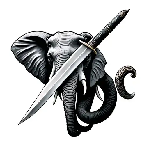 Jambiya Dagger And Elephant Trunk