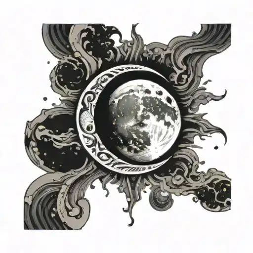 Solar Eclipse Moon Merging Together