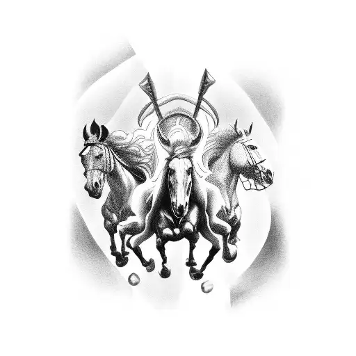 Four Horsemen Of The Apocalypse In A Line