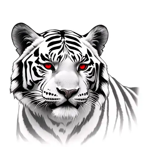 White Tiger With Red Eyes