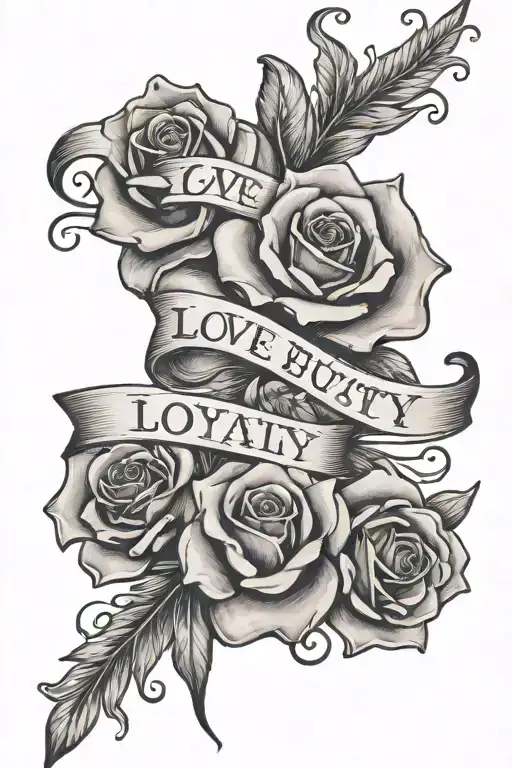 Love Loyalty Out Values Everything In Cursive Writing