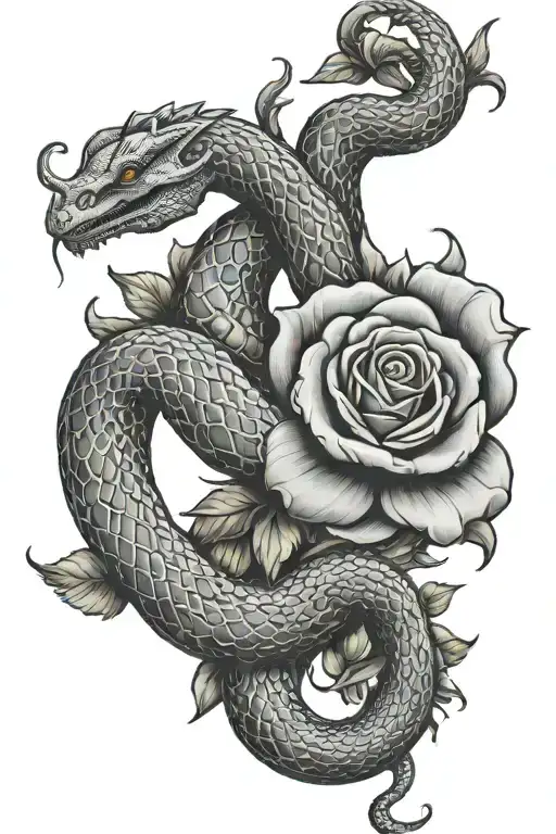 Serpent And Rose Intertwined
