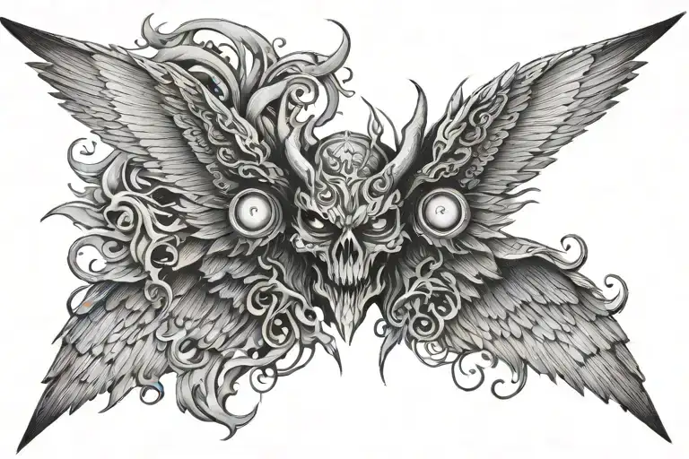 Demon Eyes And Wings Spread Wide