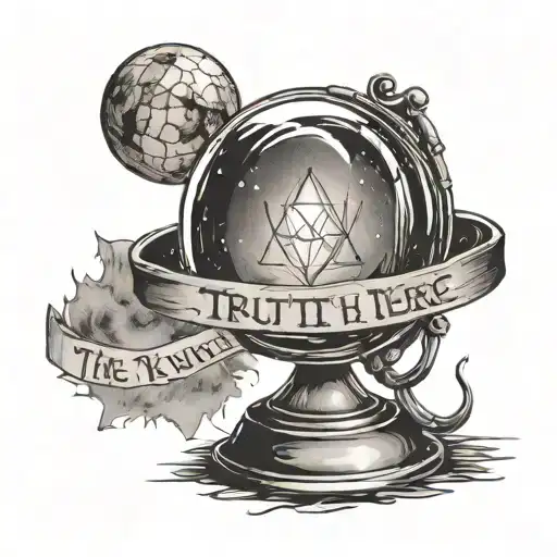 A Sketch Of A Crystal Ball Revealing The Phrase 'The Truth Is Out There' In A Mystical Font