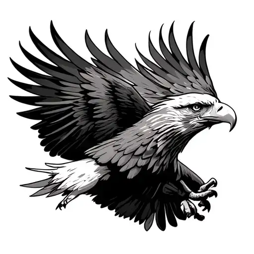 American Traditional Eagle Flying