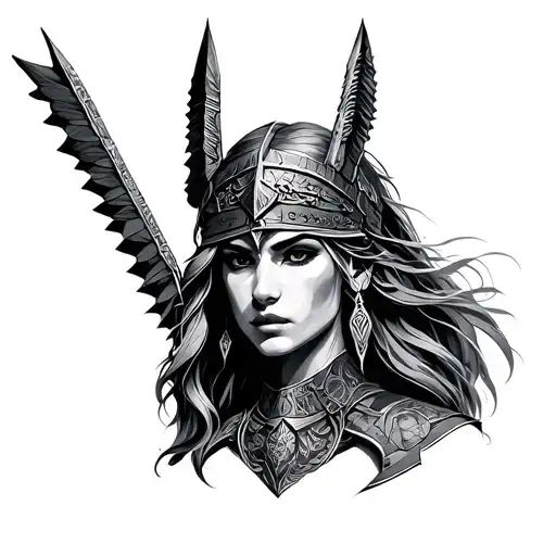 Valkyrie Warrior Woman Face