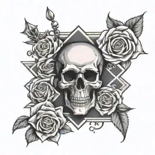 Roses Skull Cards Dice