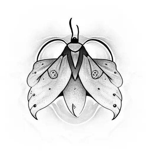 Moth Crescent Moon Leaves