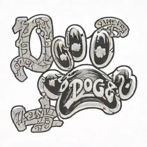 Dog Paw Print With Dogg And 12-11-19 Written Inside