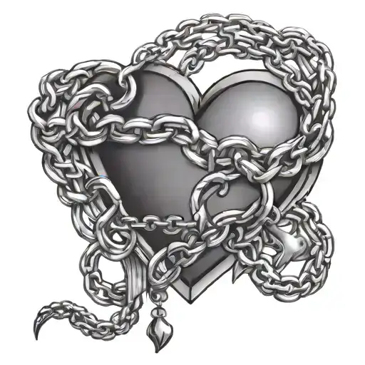 Matte Heart Abstract Sexy Chains Leather Whip