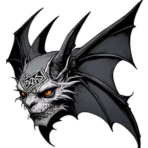 Goth Bat Using Nordic Runes