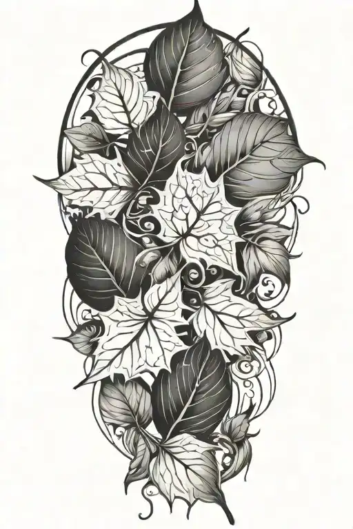 Autumn Leaves Flowing In The Wind