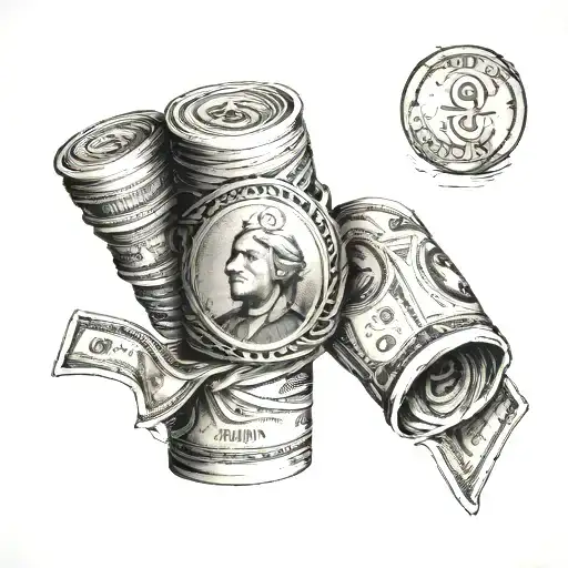 Stack Of Money Rolled In A Circle