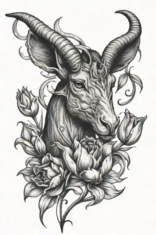 Capricorn With Tulips