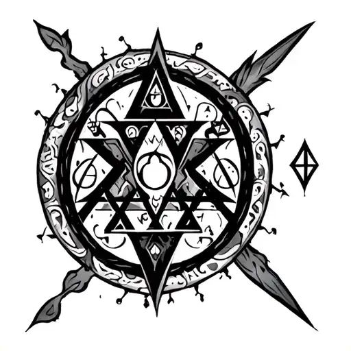 A Tattoo With Kabbalistic Symbols Expresing The Pain Left In The Past