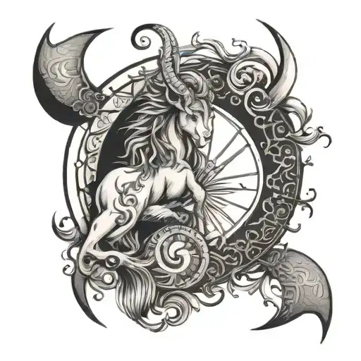 Capricorn With Sun And Moon