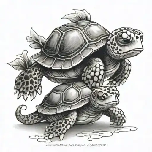 Two Baby Nemo Turtles With Puzzle Pieces On There Shells For Autism Awareness