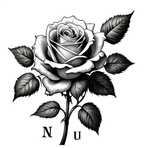 Roses Growing Off Of Roman Numerals