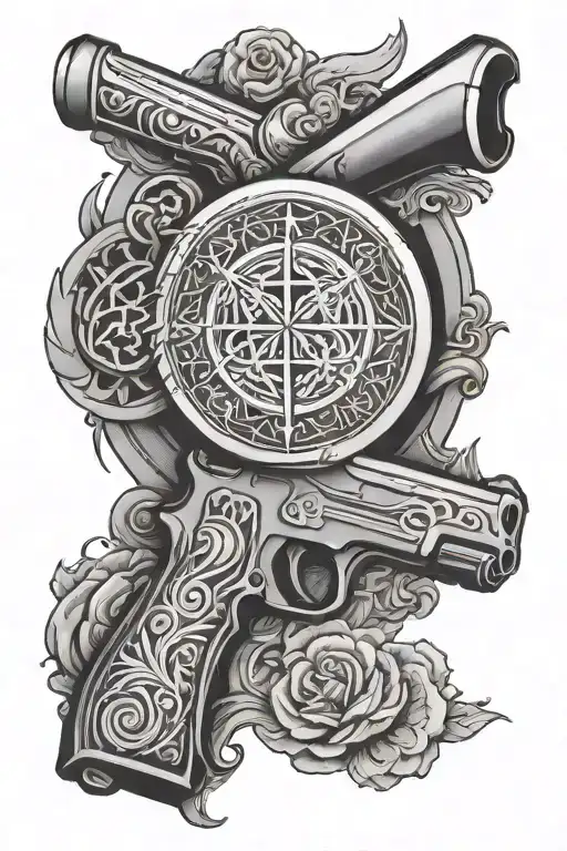 God Symbol And Gun Made