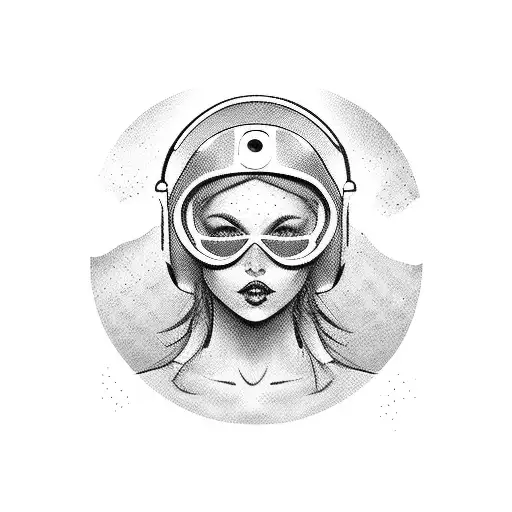 Sexy Woman Wearing A Bikini And An Astronaut Helmet