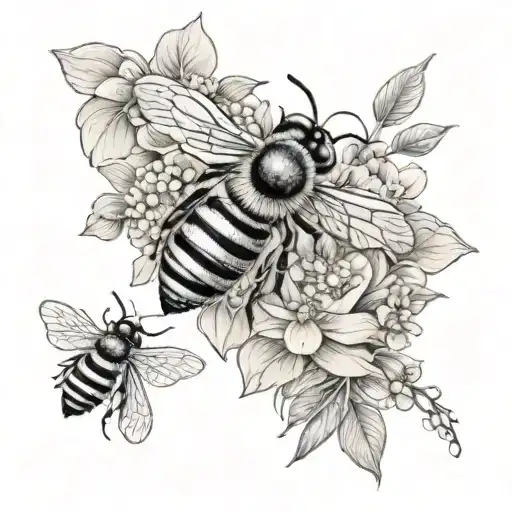 Honey Bee With Flowers Arm Sleeve
