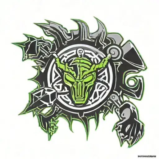 Omnitrix Surrounded By Original Ben 10 Alien Silhouette