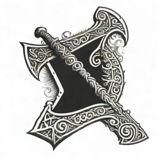 Norse Mythology Leviathan Axe With Nordic Runes