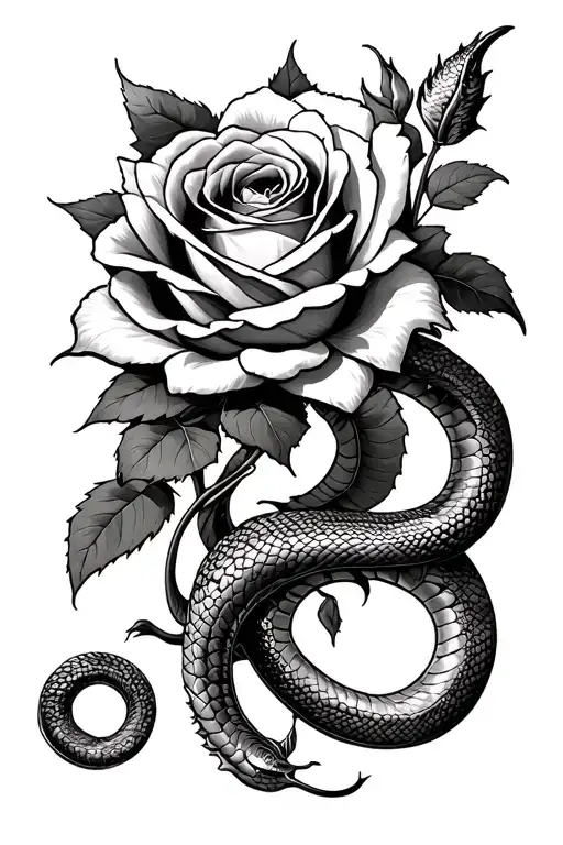 Lely Of The Valley And A Rose With A Snake And Dragon