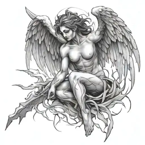 Fallen Angel With Lightning