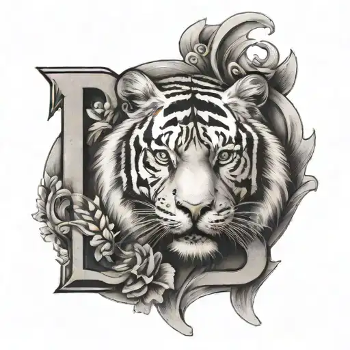 Tiger And Letter B