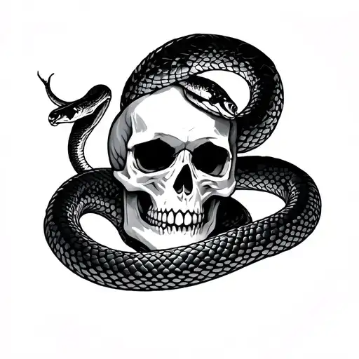 Skull And Snake And Loneliness Sadness Soul Strong