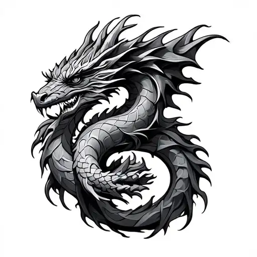 Celtic Dragon C Shape Made