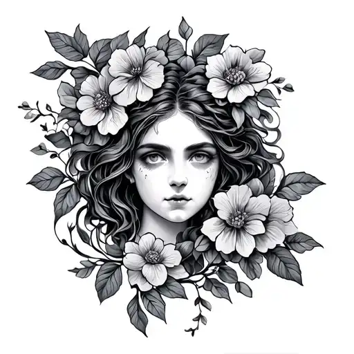 Mother Incorporated Into A Floral Vine Wrapping