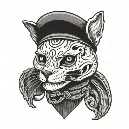 Cat Skull Old School