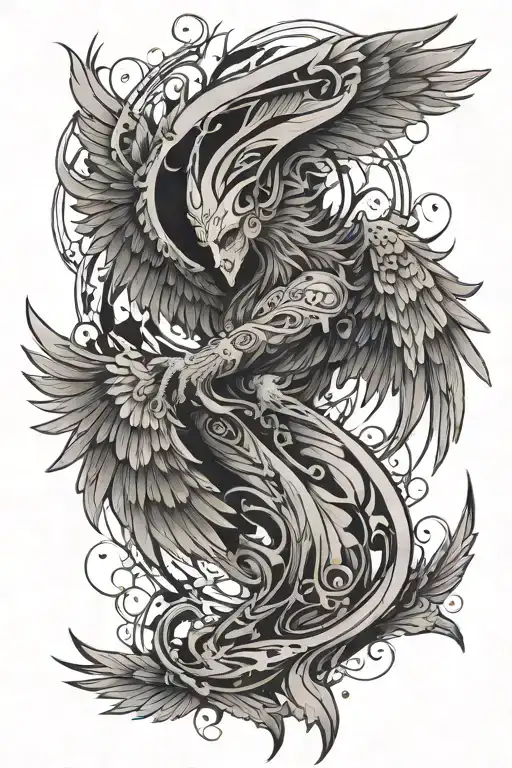A Six-winged Seraphim With Wings And Horns In An Abstract Style