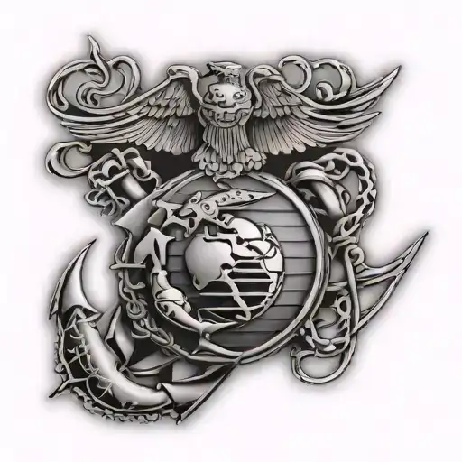 Usmc Insignia Combined With The Evil