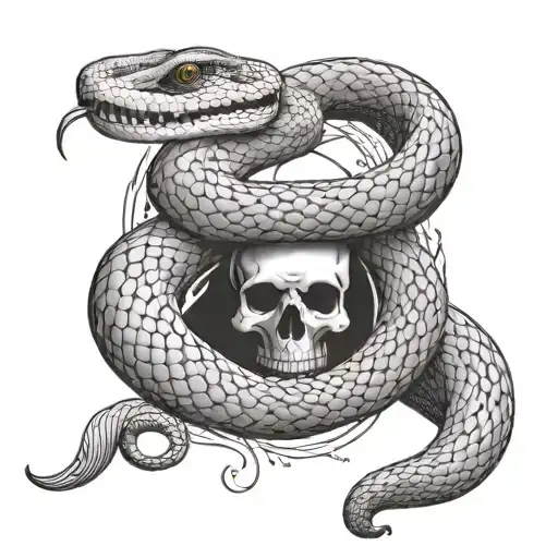 Snake With Memento Mori Inscription